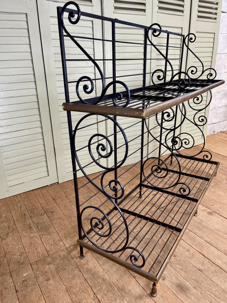 Vintage wrought deals iron bakers rack